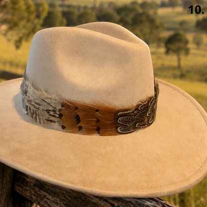 DAWSON Natural Feather Hat Band - Fully Adjustable (hat not included)
