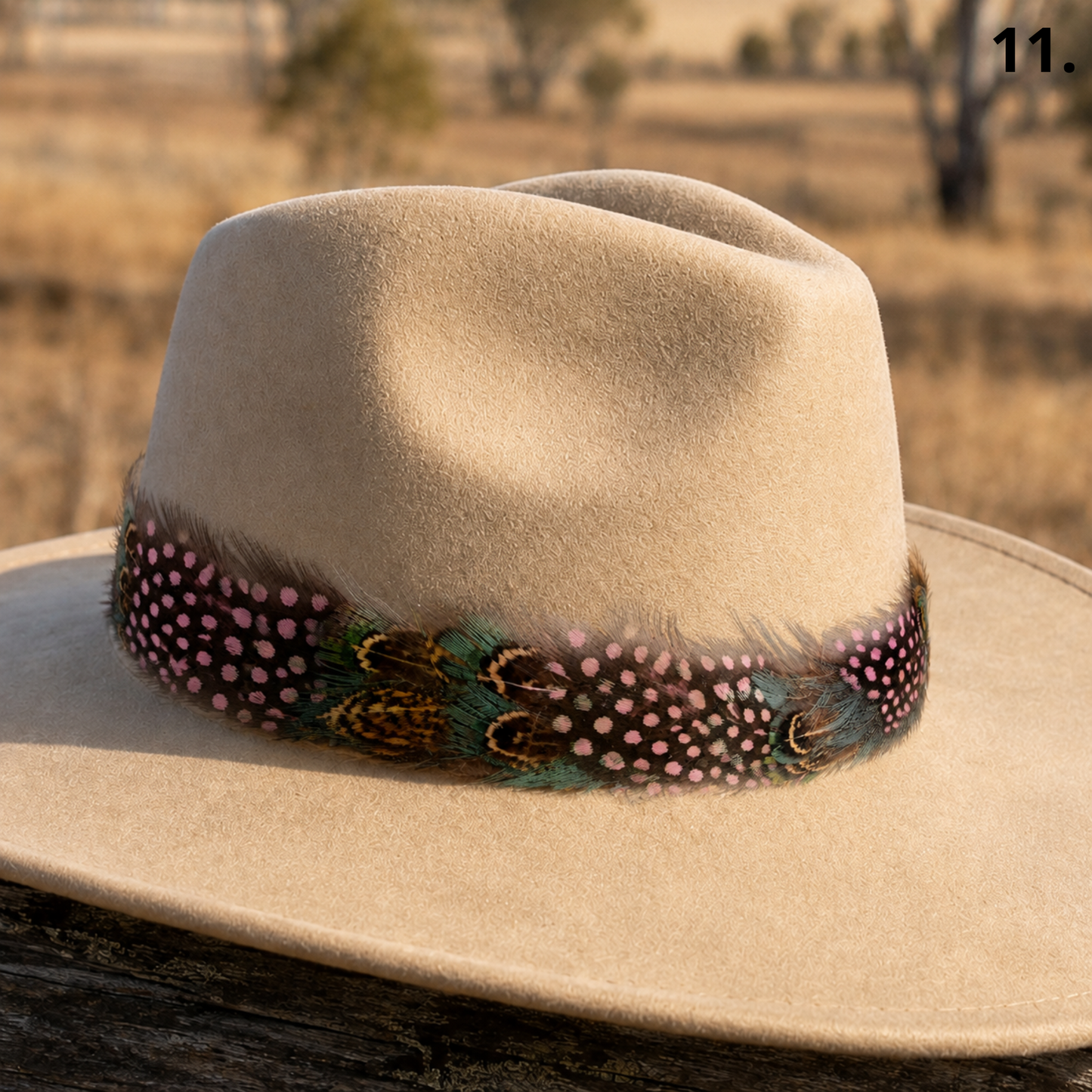 DAWSON Natural Feather Hat Band - Fully Adjustable (hat not included)