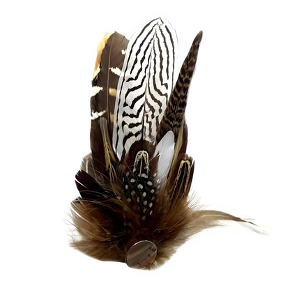 DERBY Genuine Pheasant Feather Hat Plume with Brooch Pin