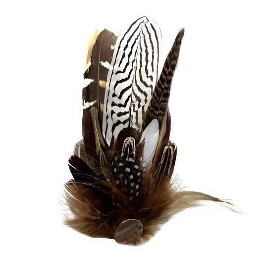 DERBY Genuine Pheasant Feather Hat Plume with Brooch Pin