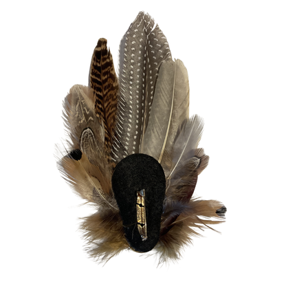 DERBY Natural Feather Hat Plume with Brooch Pin