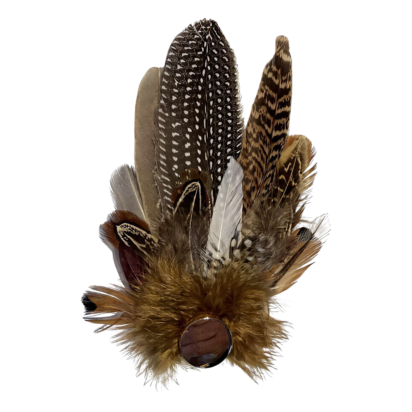 DERBY Natural Feather Hat Plume with Brooch Pin