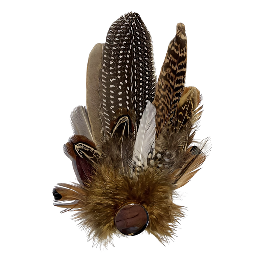 DERBY Natural Feather Hat Plume with Brooch Pin