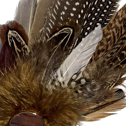 DERBY Natural Feather Hat Plume with Brooch Pin