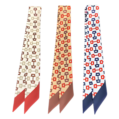 EDEN Horse Design Twilly Scarf, Hair or Handbag Tie - 85 x 5 cms