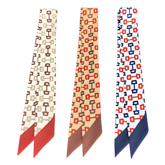 EDEN Horse Design Twilly Scarf, Hair or Handbag Tie - 85 x 5 cms