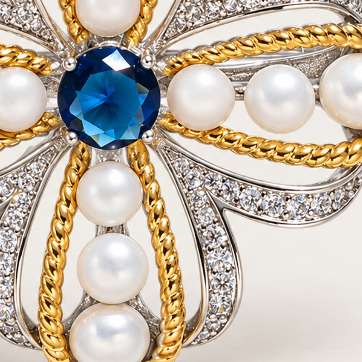 ELIANE Zircon & Freshwater Pearl Brooch & Pendant