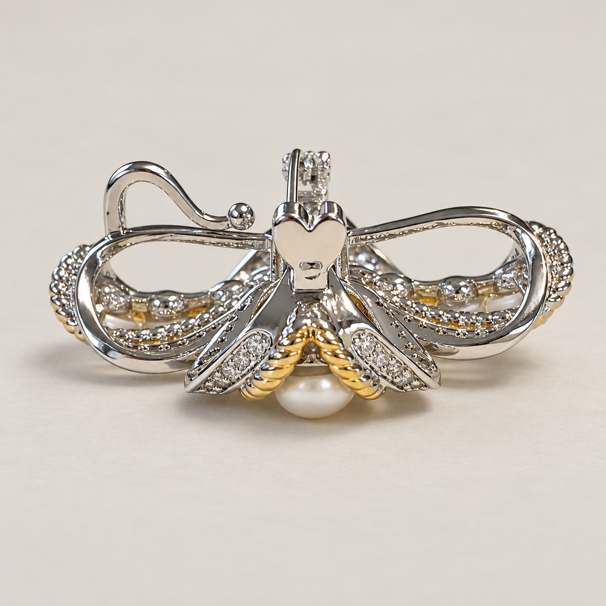 ELIANE Zircon & Freshwater Pearl Brooch & Pendant