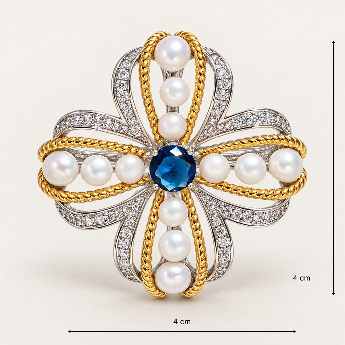 ELIANE Zircon & Freshwater Pearl Brooch & Pendant