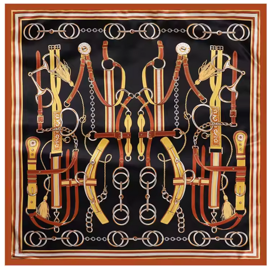 EMMETT Horse Design, Satin Scarf - 90 x 90 cms