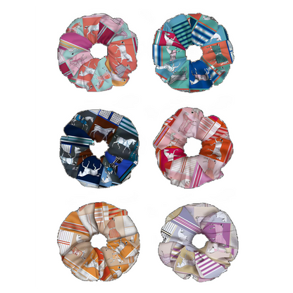 FELICITY Horse Design Twill Hair Scrunchie