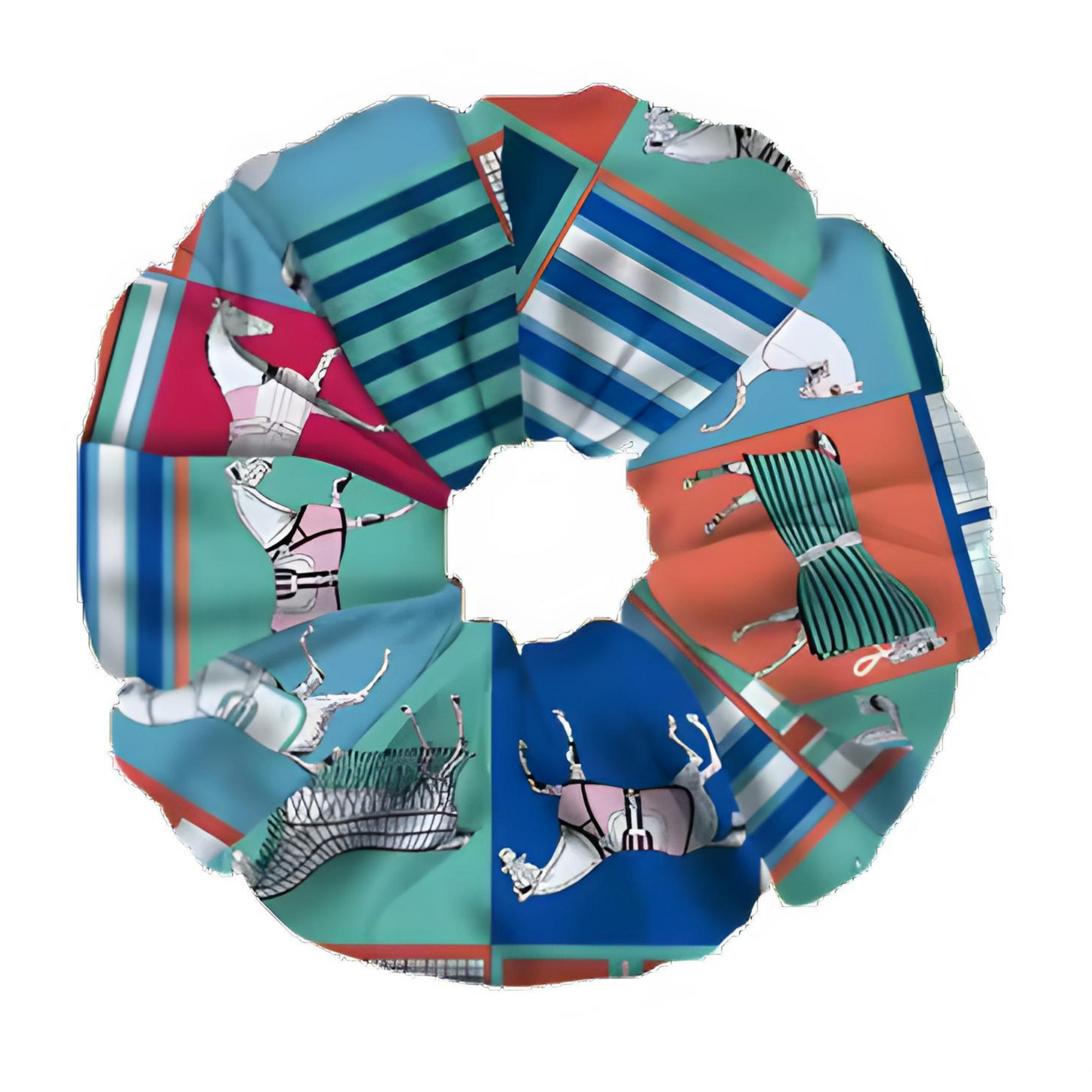 FELICITY Horse Design Twill Hair Scrunchie