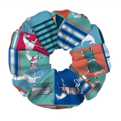 FELICITY Horse Design Twill Hair Scrunchie