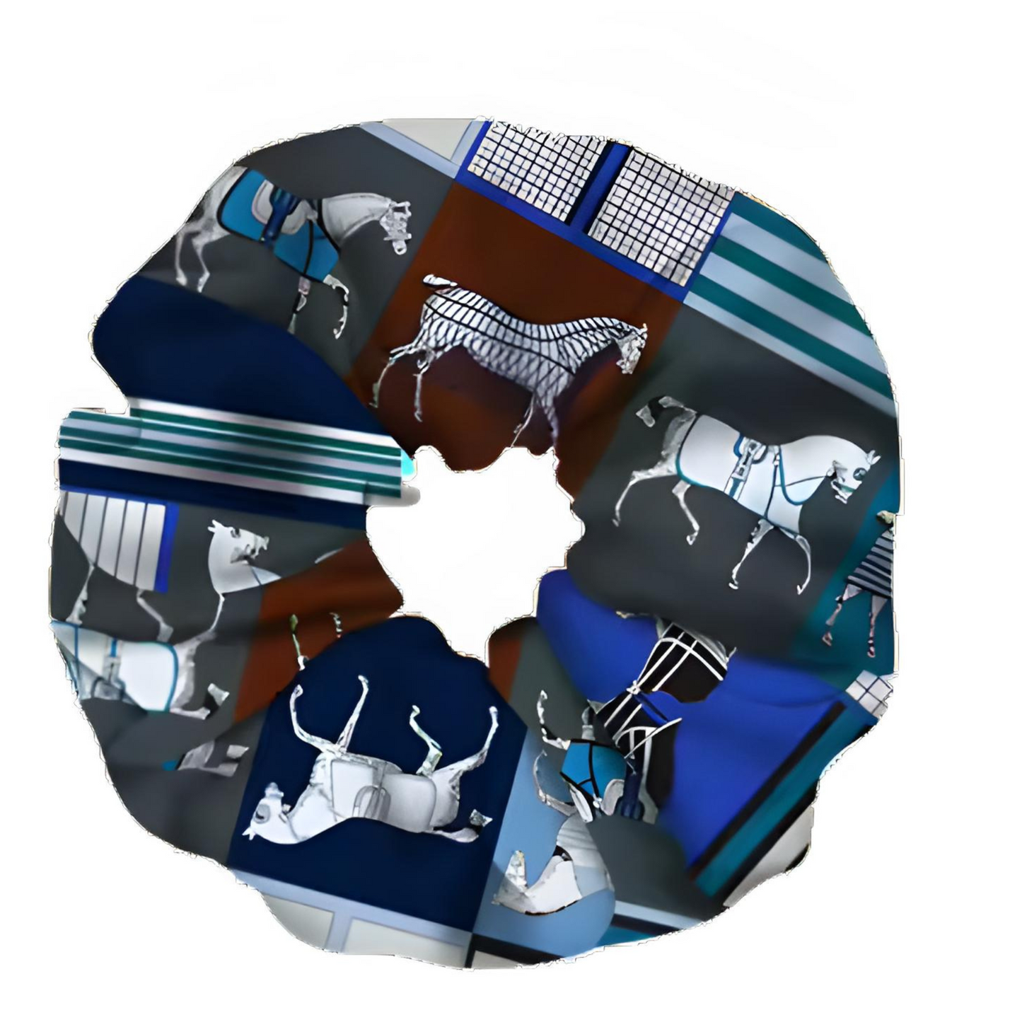 FELICITY Horse Design Twill Hair Scrunchie