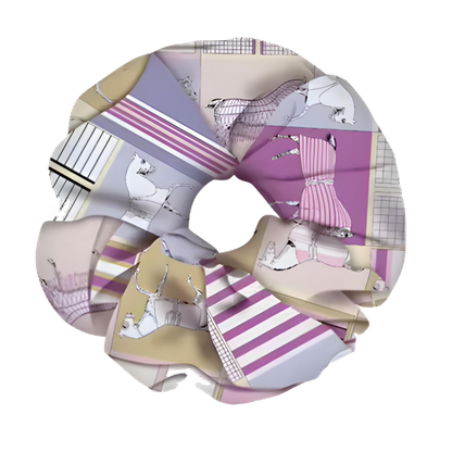 FELICITY Horse Design Twill Hair Scrunchie