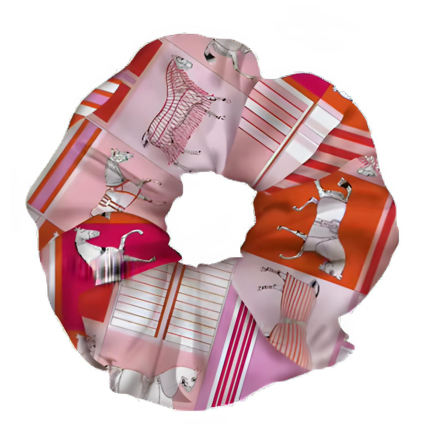 FELICITY Horse Design Twill Hair Scrunchie