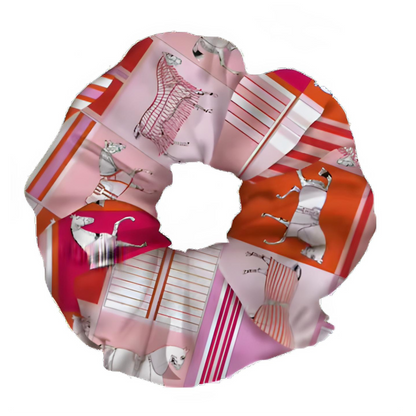 FELICITY Horse Design Twill Hair Scrunchie