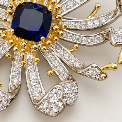 FLORIANNE Zircon Chrysanthemum Brooch