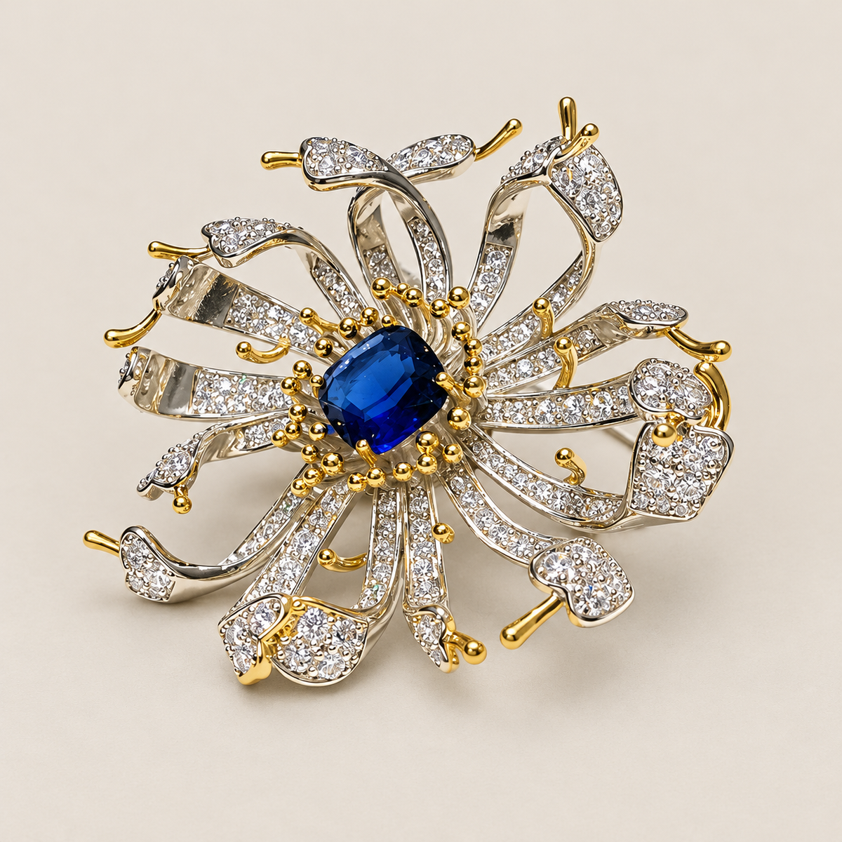 FLORIANNE Zircon Chrysanthemum Brooch