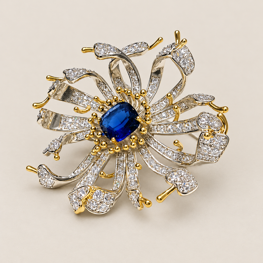 FLORIANNE Zircon Chrysanthemum Brooch