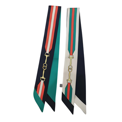 GENOA 85 Horse Design Twilly Scarf, Hair or Handbag Tie - 85 x 5 cms