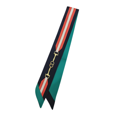 GENOA 85 Horse Design Twilly Scarf, Hair or Handbag Tie - 85 x 5 cms