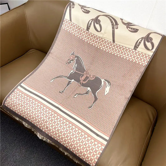 BARRA Horse Design Cashmere Blend Pashmina/Shawl - 180 x 65 cms
