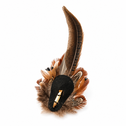 HARROW  Natural Feather Hat Plume with Brooch Pin