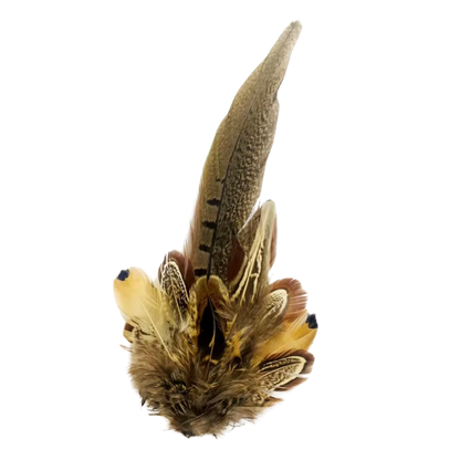 HARROW Genuine Pheasant Feather Hat Plume with Brooch Pin
