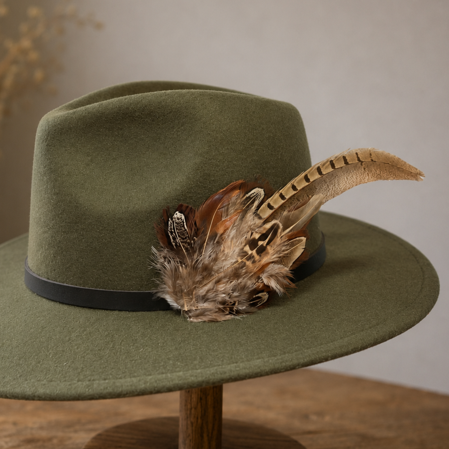 HARROW  Natural Feather Hat Plume with Brooch Pin