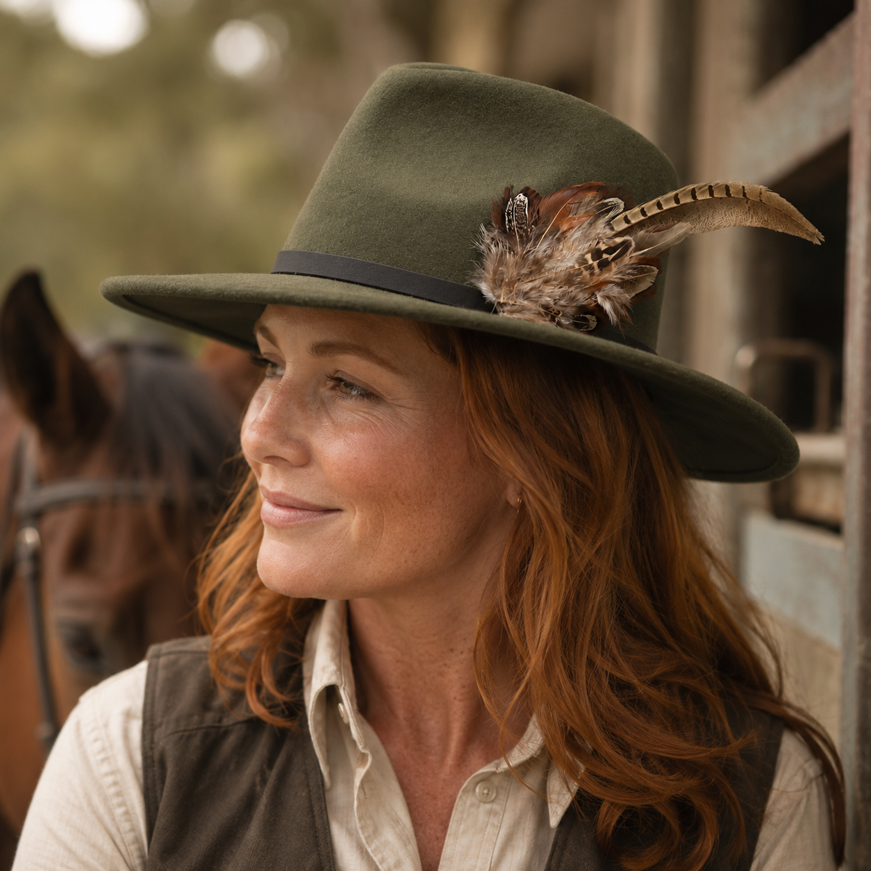 HARROW  Natural Feather Hat Plume with Brooch Pin