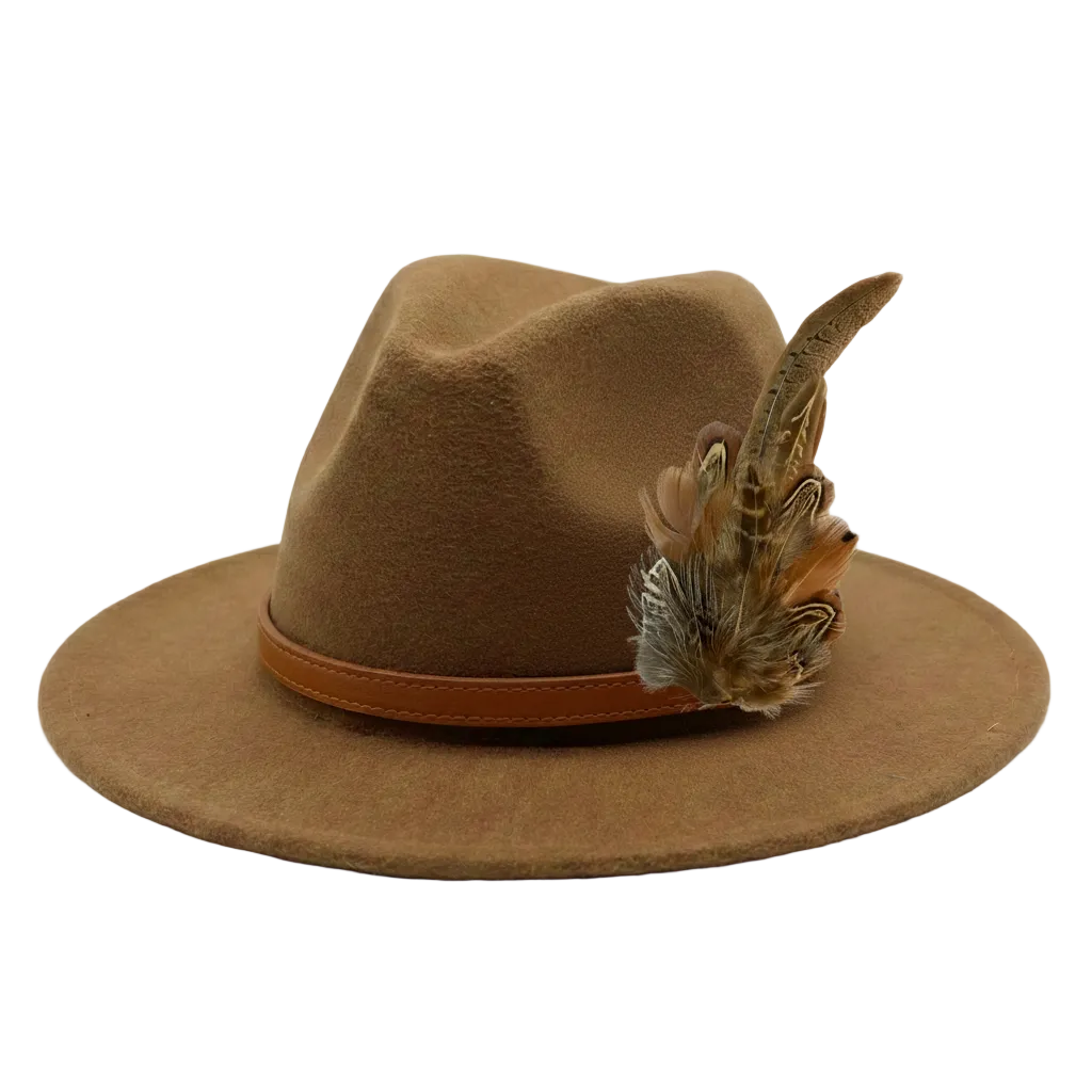 HARROW Genuine Pheasant Feather Hat Plume with Brooch Pin