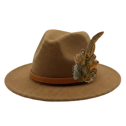 HARROW Genuine Pheasant Feather Hat Plume with Brooch Pin