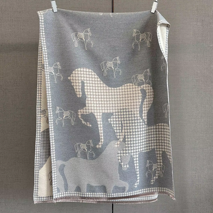 HAZEL Horse Design, Cashmere Blend Pashmina/Shawl - 180 x 65 cms