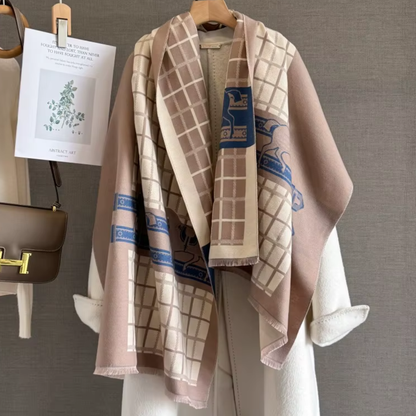 HILARY Horse design, Cashmere Blend Pashmina/Shawl - 180 x 65 cms