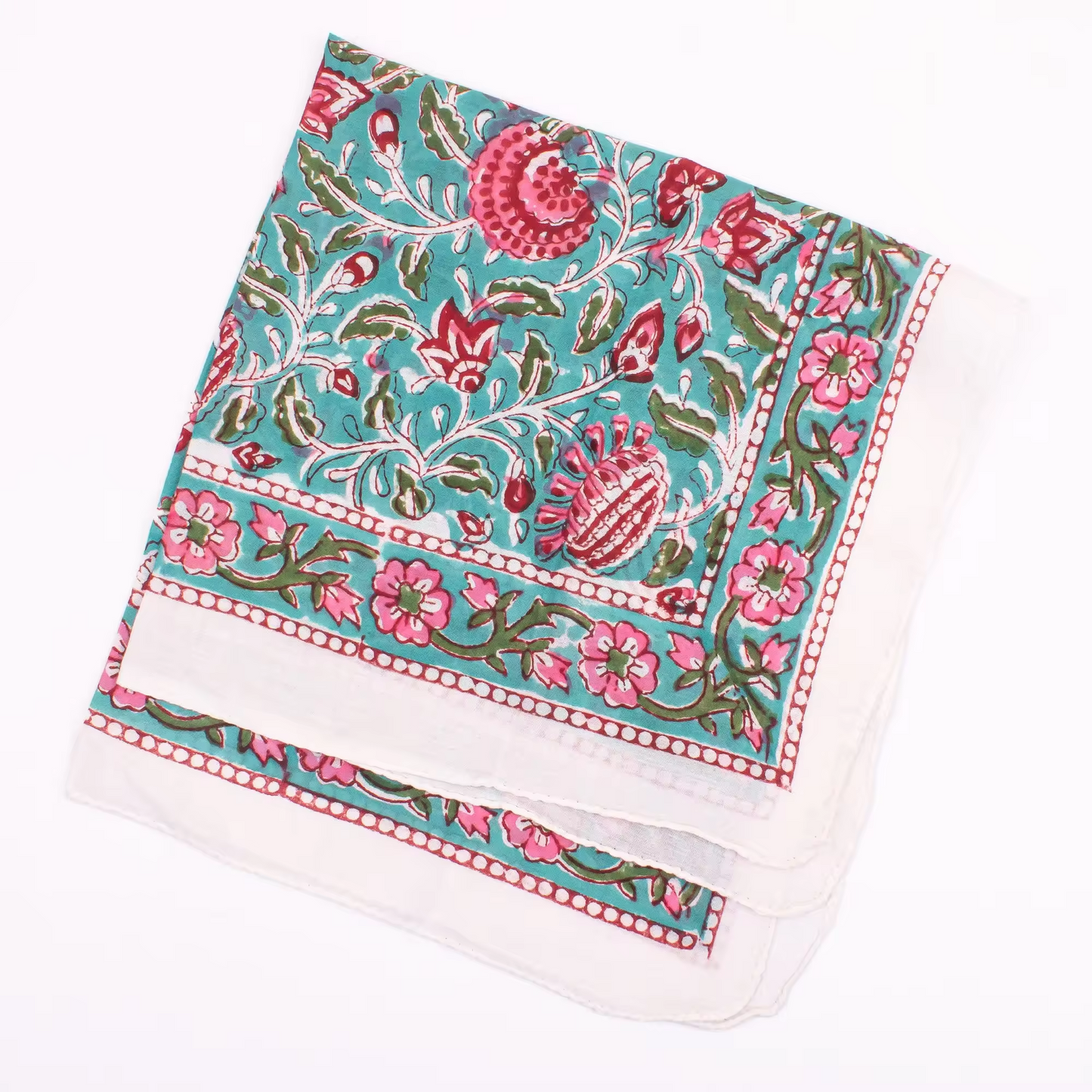 JAIPUR Hand Block Printed, Cotton Voile Bandana – 54 x 54 cms