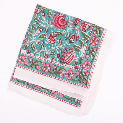 JAIPUR Hand Block Printed, Cotton Voile Bandana – 54 x 54 cms