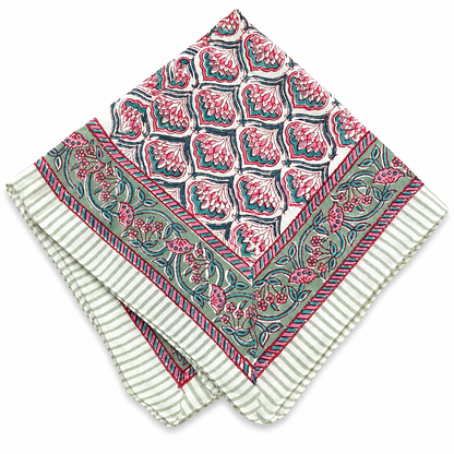 JAIPUR Hand Block Printed Cotton Voile Bandana – 54 x 54 cms