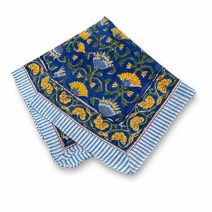 JAIPUR Hand Block Printed Cotton Voile Bandana – 54 x 54 cms