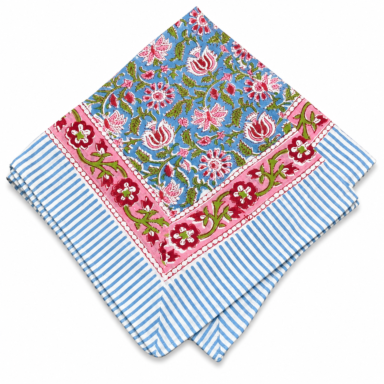 JAIPUR Hand Block Printed Cotton Voile Bandana – 54 x 54 cms