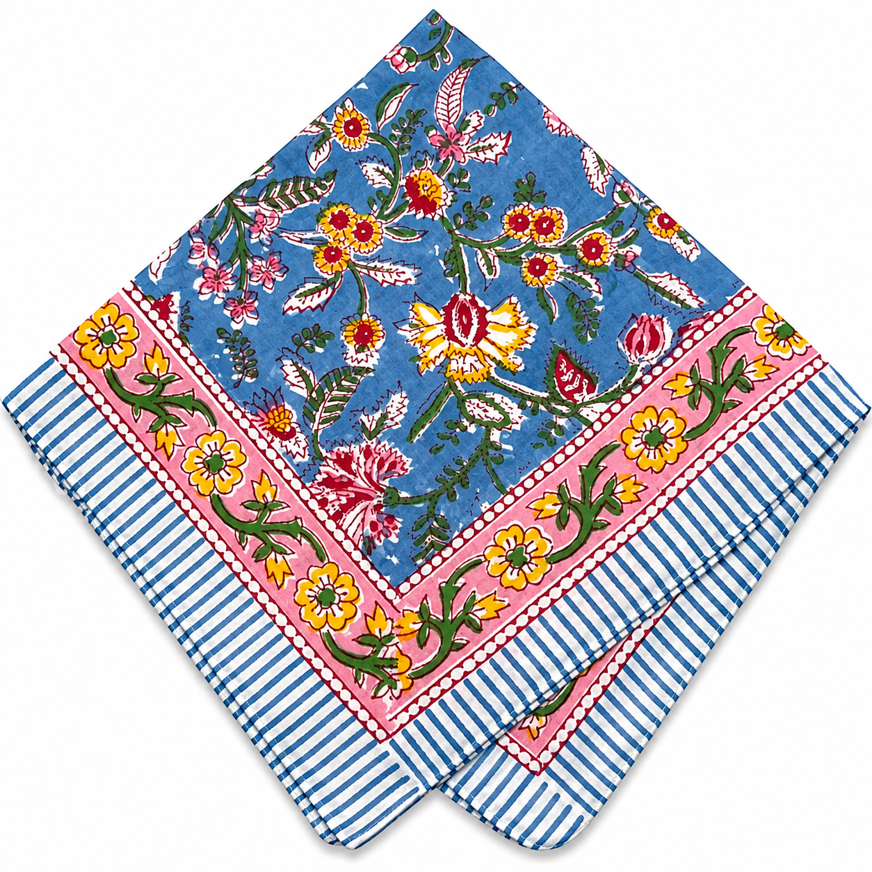 JAIPUR Hand Block Printed Cotton Voile Bandana – 54 x 54 cms