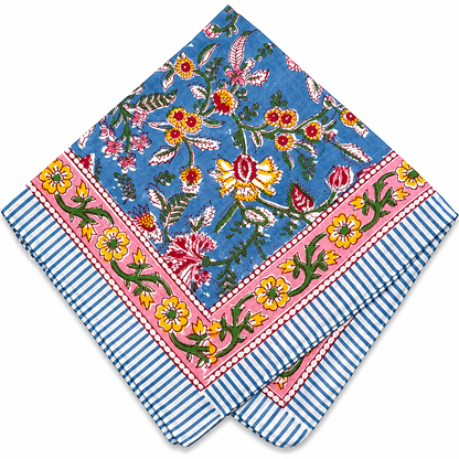 JAIPUR Hand Block Printed Cotton Voile Bandana – 54 x 54 cms