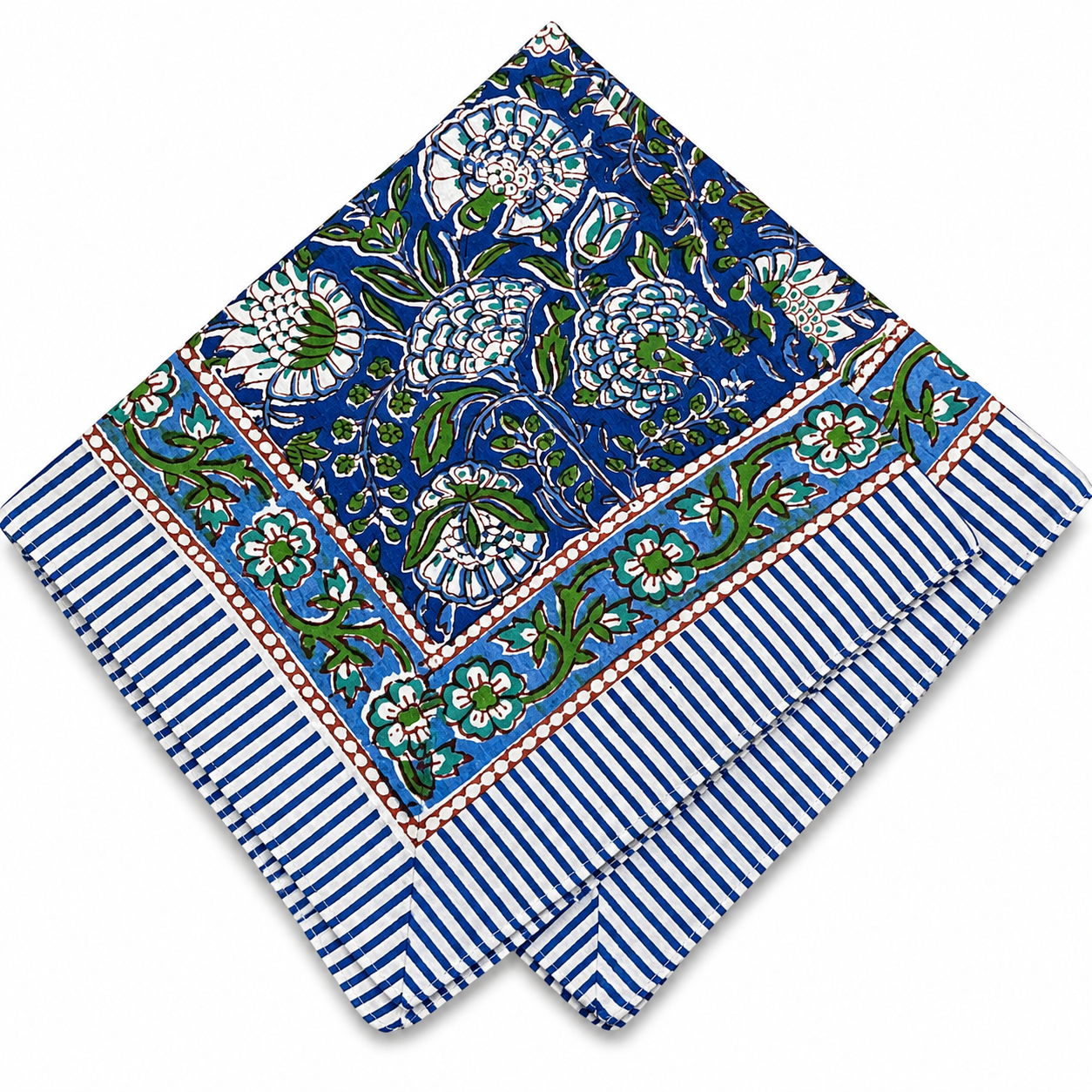 JAIPUR Hand Block Printed Cotton Voile Bandana – 54 x 54 cms