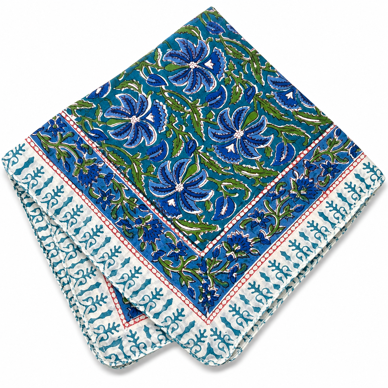 JAIPUR Hand Block Printed Cotton Voile Bandana – 54 x 54 cms