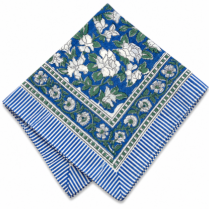 JAIPUR Hand Block Printed Cotton Voile Bandana – 54 x 54 cms