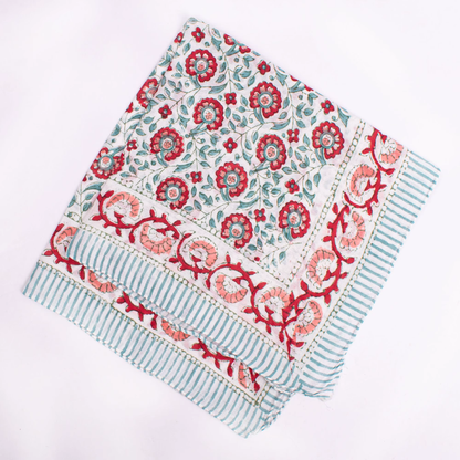 JAIPUR Hand Block Printed Cotton Voile Bandana – 54 x 54 cms