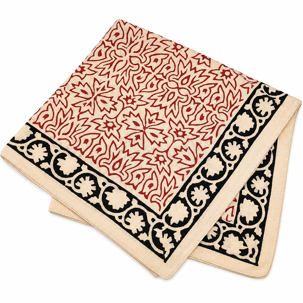JAIPUR Hand Block Printed, Cotton Voile Bandana – 54 x 54 cms