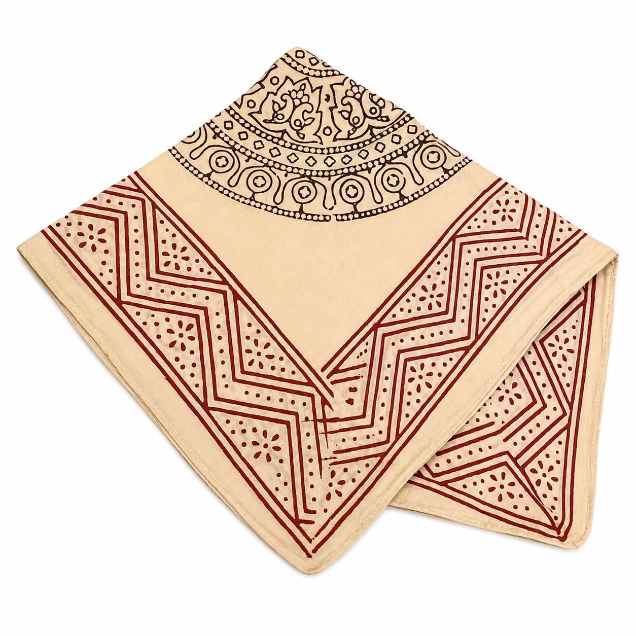 JAIPUR Hand Block Printed, Cotton Voile Bandana – 54 x 54 cms
