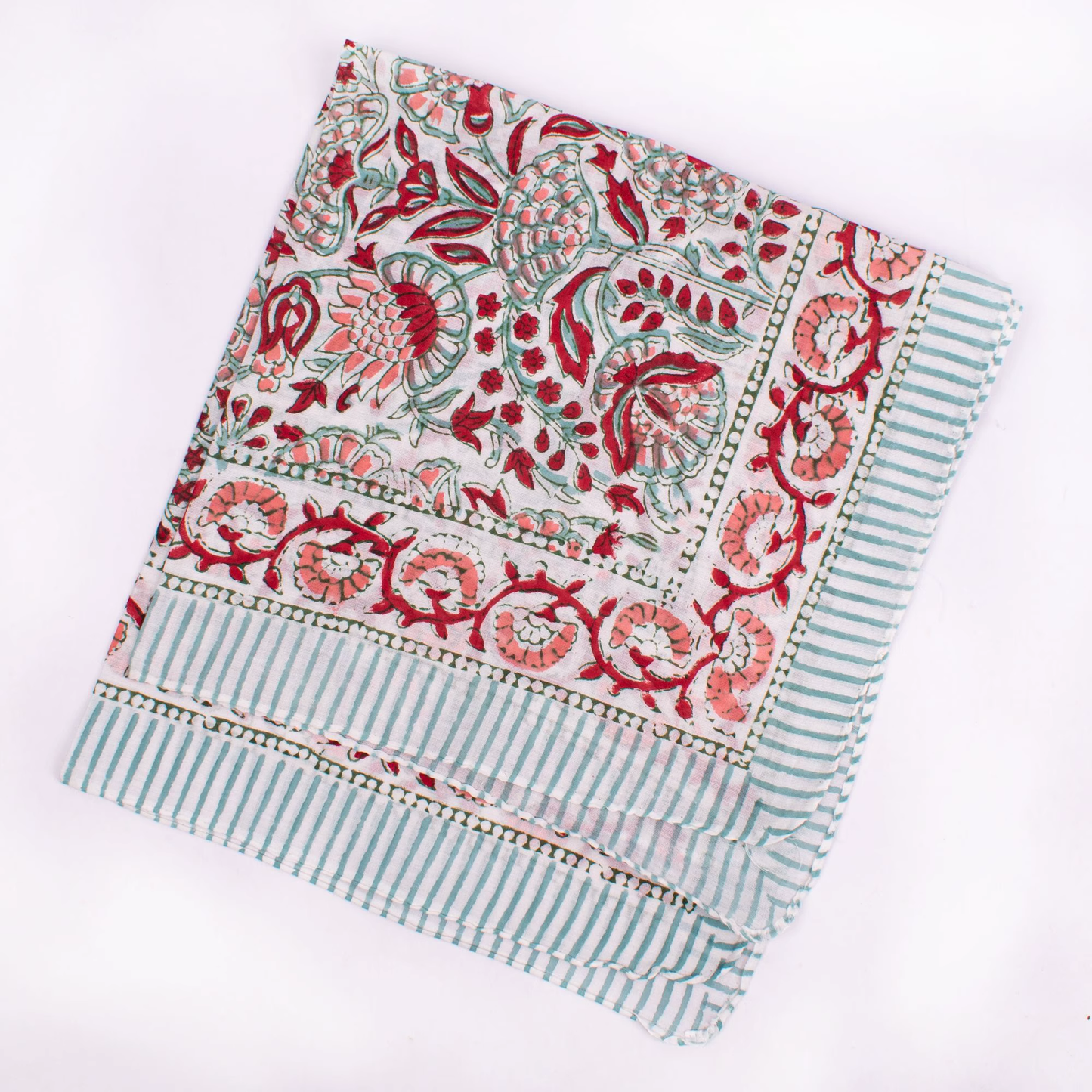 JAIPUR Hand Block Printed Cotton Voile Bandana – 54 x 54 cms