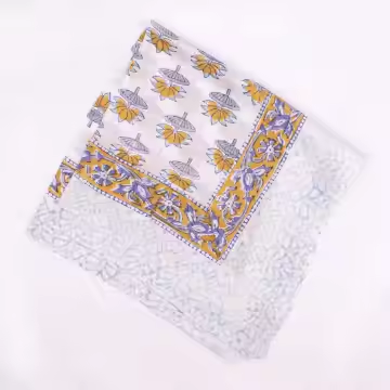 JAIPUR Hand Block Printed, Cotton Voile Bandana – 54 x 54 cms